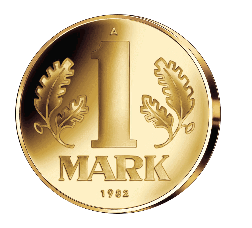 1 DDR Mark-Münze vergoldet