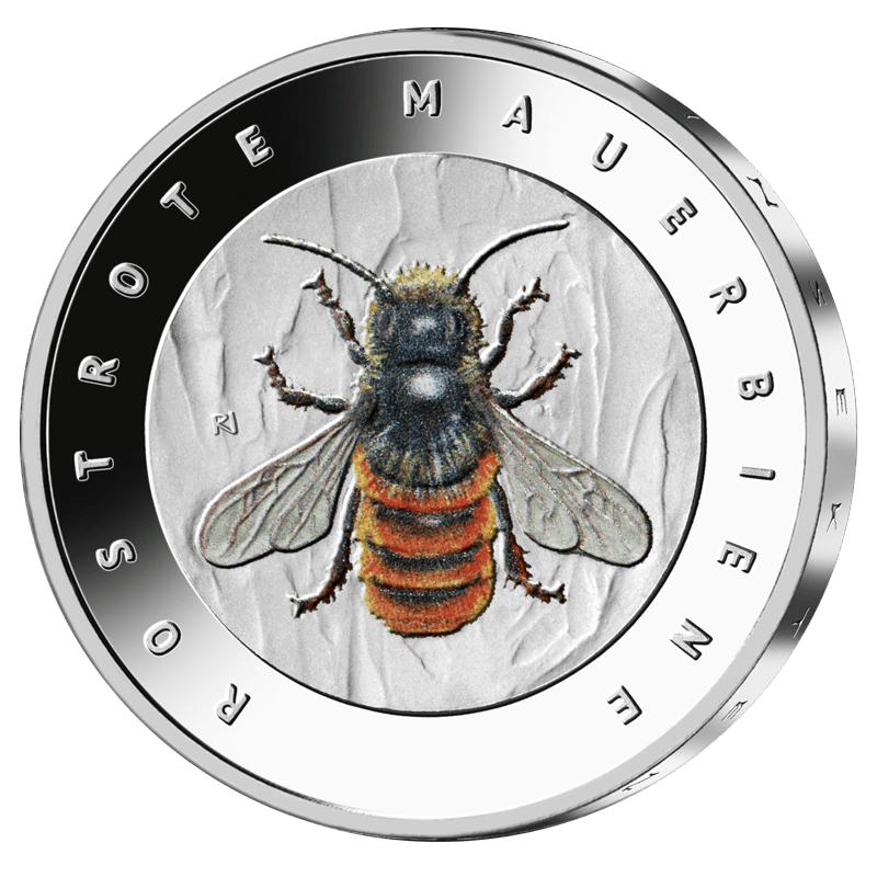 Farb-Gedenkmünze "Rostrote Mauerbiene"